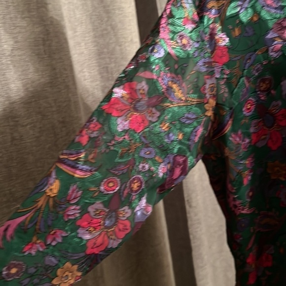 Vintage Gold Label VS Green Floral Sheer Oversized Night Shirt. Size P/S - Picture 5 of 9